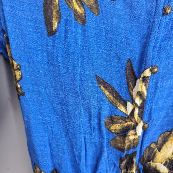 Free People All the Right Ruffles Playsuit Royal Blue Floral Mini Romper XS - Picture 6 of 8